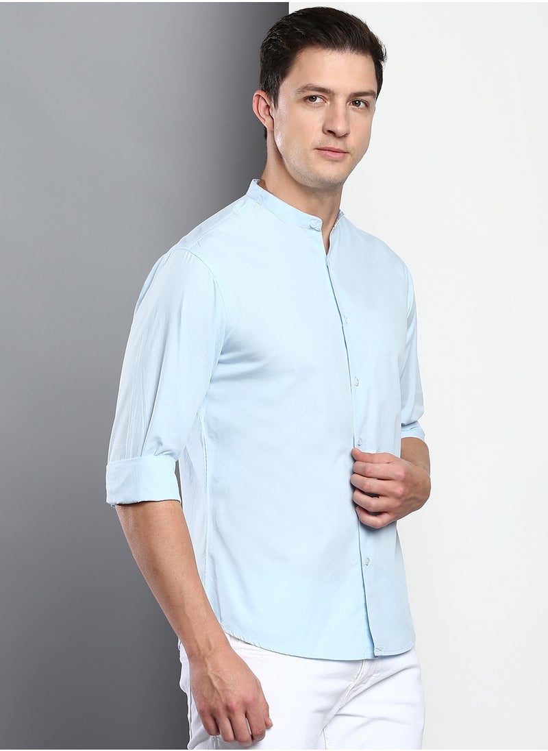 Men's Sky Blue Slim Fit Casual Spread Shirt - pzsku/Z0848F5F13FB2858179E3Z/45/_/1721195847/a484040d-2dbc-4328-b90d-0fc264670b68