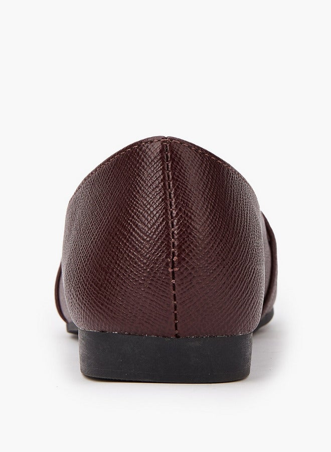 Flora Bella By Shoexpress Textured Chain Detail Slip-On Loafers - Image 5