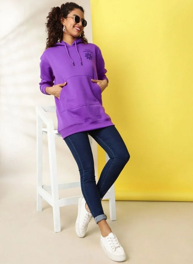 Freehand  Women Regular Fit Printed Hooded Neck Long Sleeve Overhead-Hooded Sweatshirt  | Best Price UAE