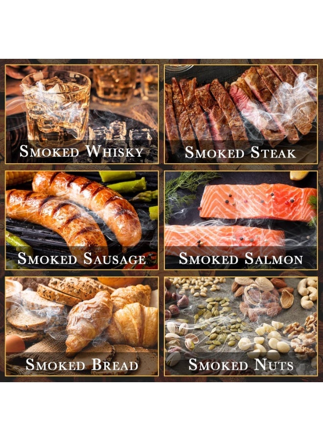 Smoky Crafts Smoking Wood Chips Smoker, 8 Flavors of Natural Wood Chips Including Cherry, Apple, Pecan, Pear, Walnut, Oak, Peach and Beech(8 Flavors)  - Image 1