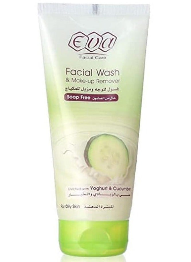 إيفا غسول وجه  و مزيل مكياج  بالزبادي والخيار للبشرة الدهنية من ايفا - 150مل - Image 2