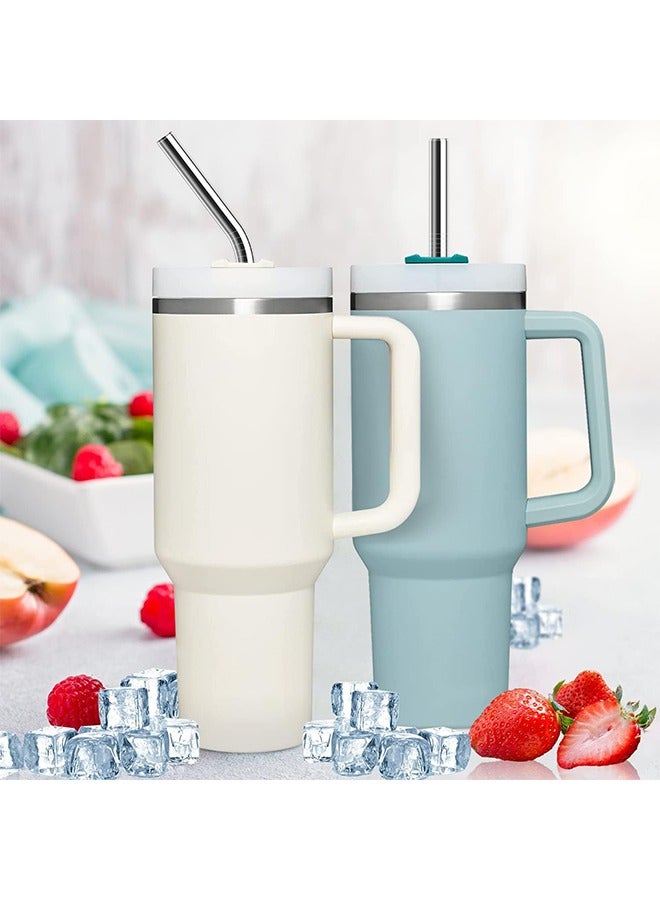 6 Pack Stainless Steel Straw Replacement 40 oz for Stanley Adventure Travel Tumbler, Reusable Straws with Cleaning Brush Compatible with Stanley 40oz Stanley Cup Tumbler  - Image 3