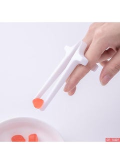 Multifunctional Snack Clip Not Dirty Hands Potato Chips Plastic Food Clip Kitchen Food Clip Small Clip To Eat Other-Color:White Chopsticks 2 Pairs