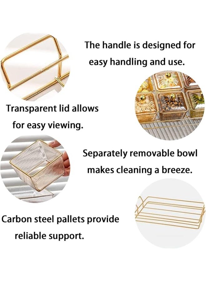 DUNISO Snack Serving Platter Set，Multifunctional Party Dried Fruit Platter with Lid，6 Split Snack Bowls, Fruit Bowls With Lids And Trays,Beautiful and Easy to Clean，Used For Fruit Desserts, Appetizers, Nuts, Snacks, Candies - Image 5