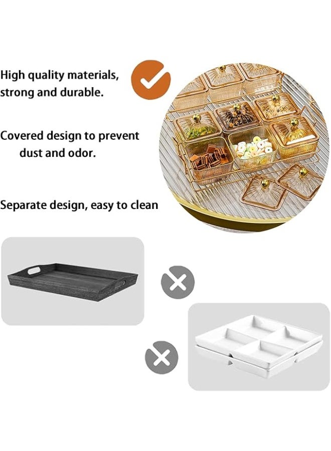 DUNISO Snack Serving Platter Set，Multifunctional Party Dried Fruit Platter with Lid，6 Split Snack Bowls, Fruit Bowls With Lids And Trays,Beautiful and Easy to Clean，Used For Fruit Desserts, Appetizers, Nuts, Snacks, Candies - Image 4