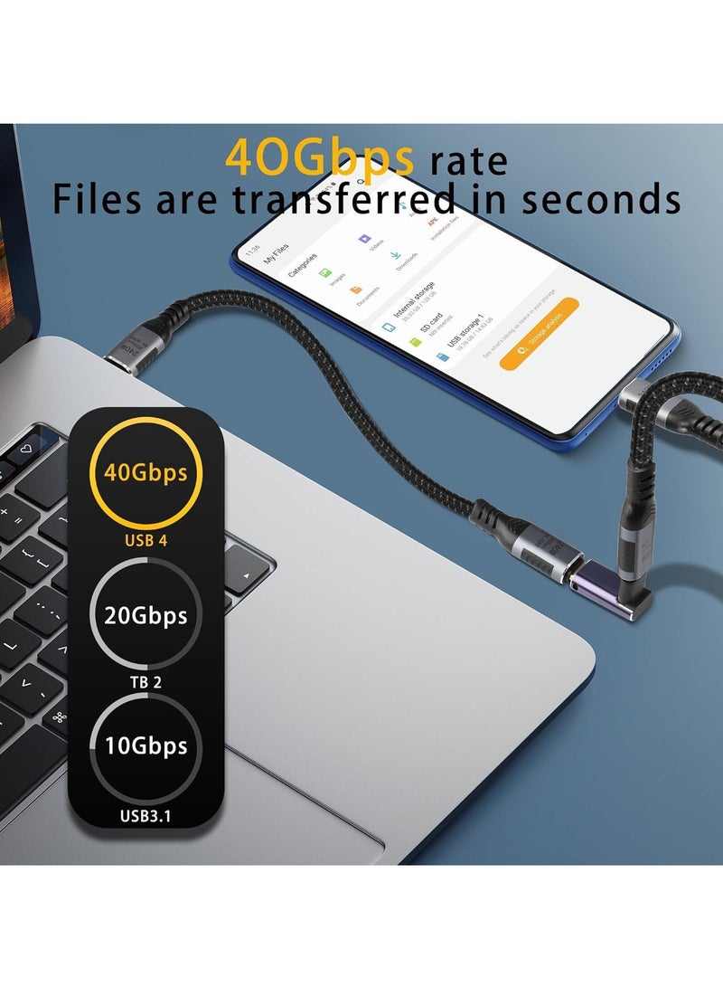 KASTWAVE 2Pack USB C Coupler 240W, USB C Female to Female Adapter, 90 Degree USB C Coupler Extender Adapter Supports 40Gbps Fast Charging & 8K Video Output for Thunderbolt 4/3 iPad, MacBook - Image 5