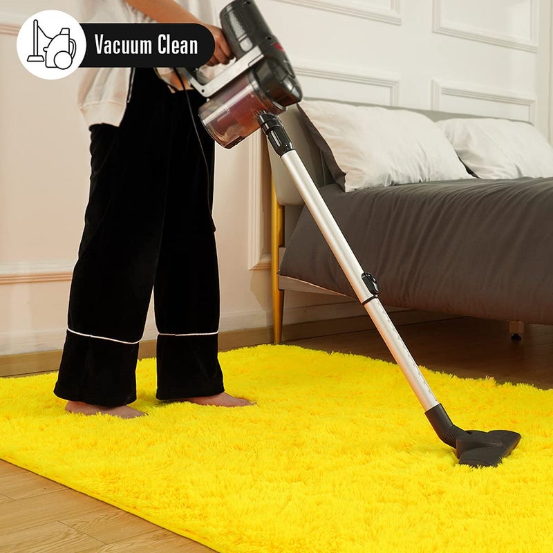 Amearea Premium Soft Fluffy Rug 4x5.3 Feet, Fuzzy Area Rugs for Bedroom, Shag Carpet for Living Room Nursery Kids Room Decor, Comfortable Indoor Furry Dorm Carpets, Yellow - Image 4
