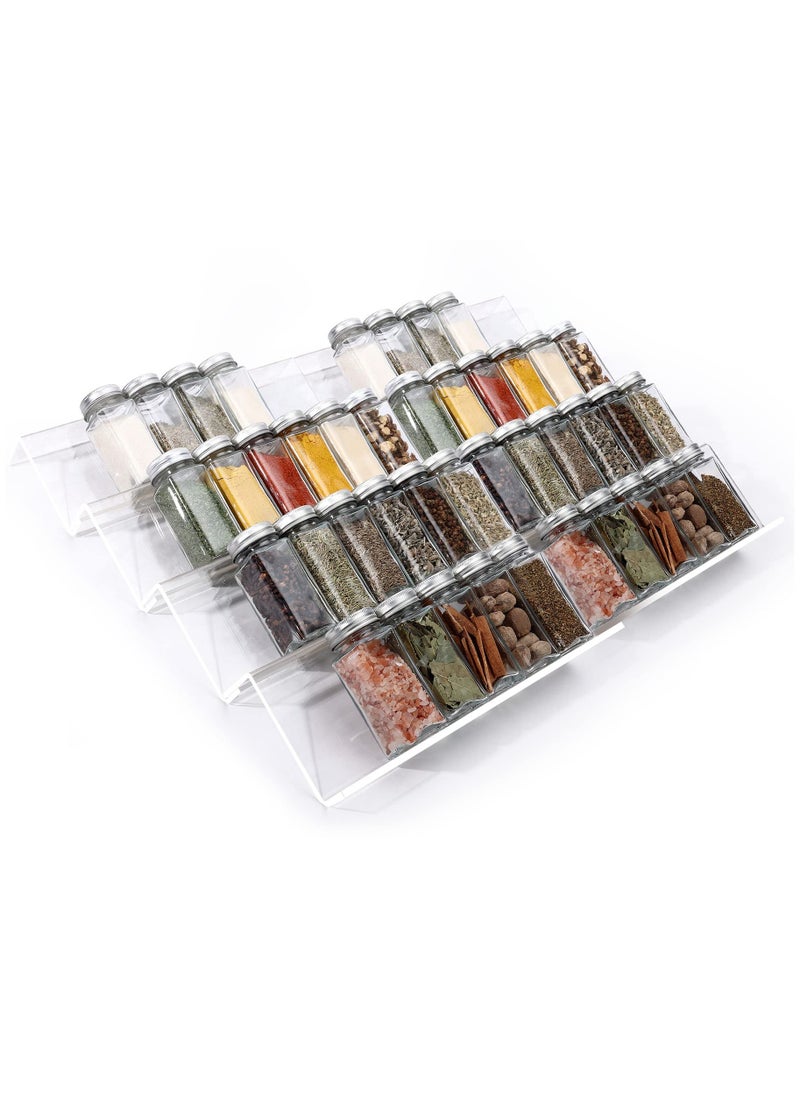 Anmi - Spice Organizer, 8 Pcs Clear Acrylic Kitchen Spice Rack Tray for Drawer/Countertop (Jars not included) - Image 1