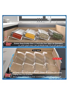 Anmi Spice Organizer, 8 Pcs Clear Acrylic Kitchen Spice Rack Tray for Drawer/Countertop (Jars not included)  - Image 3