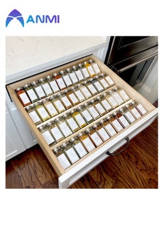Anmi Spice Organizer, 8 Pcs Clear Acrylic Kitchen Spice Rack Tray for Drawer/Countertop (Jars not included)  - Image 1