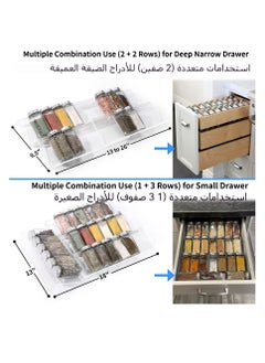 Anmi Spice Organizer, 8 Pcs Clear Acrylic Kitchen Spice Rack Tray for Drawer/Countertop (Jars not included)  - Image 5