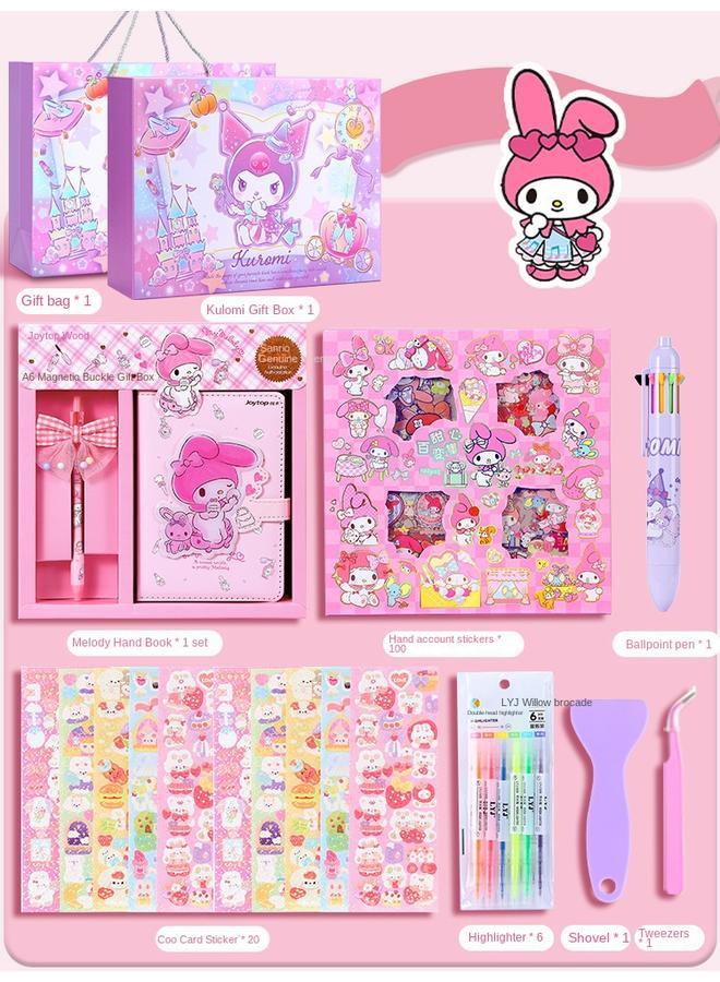 Bluejw Merleti Hand Ledger Suit Gift Box Girl's Heart Cute Loose-leaf Cream Goo Card Sticker Toy Gift Bag - Image 1