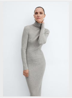 Turtle Neck Ribbed Dress