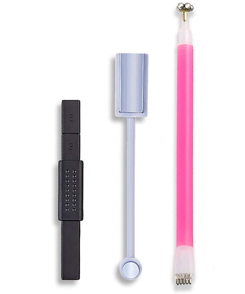 SILPECWEE 3Pcs 3D Cat Eyes Nail Art Magnetic Pen Set Double Head Magnet Stick UV Gel Magic Manicure Tools For DIYSalon - Image 1