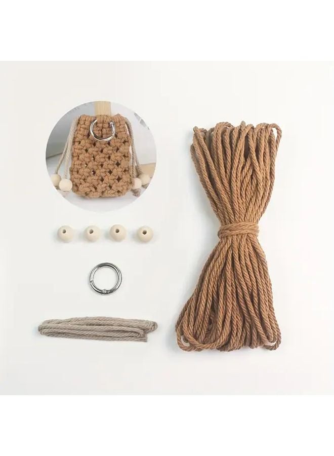 Deluxe Macrame Earphone Case Kit For Beginners Caramel Y12 DIY Crochet Tutorial - Image 1