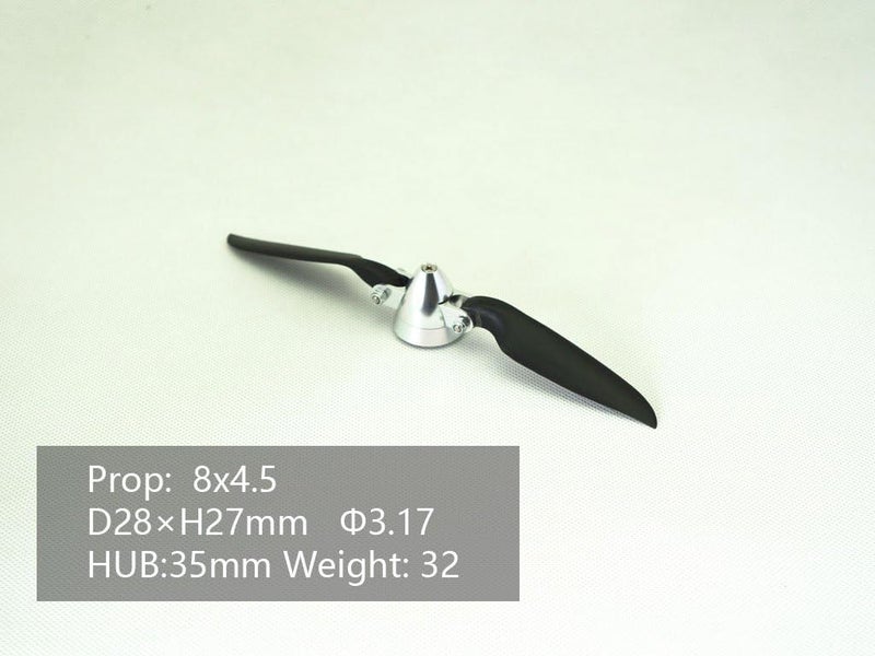 Viloga RC Plane Folding Propeller with CNC Aluminum Hub - 8x4.5, Shaft Φ3.17 - Image 2