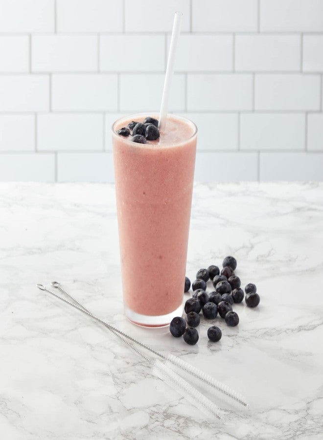 Juvale Straw Cleaner Brush - 12 In, Silver & White, 4-Pack - Stainless Steel Straw Cleaner Brush for Water Bottles & Pipes with Flexible Nylon Tip for Narrow Openings - Image 5