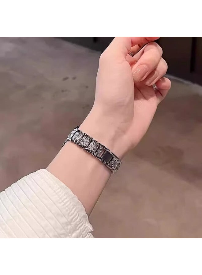 Chensong سوار ساعة جديد سماوي نجمي لـ Huawei Watch Fit 3/Fit 4/4 Pro، سوار معصم ماسي كامل مع سلسلة معدنية عالية الجودة للنساء، فضي - Image 5