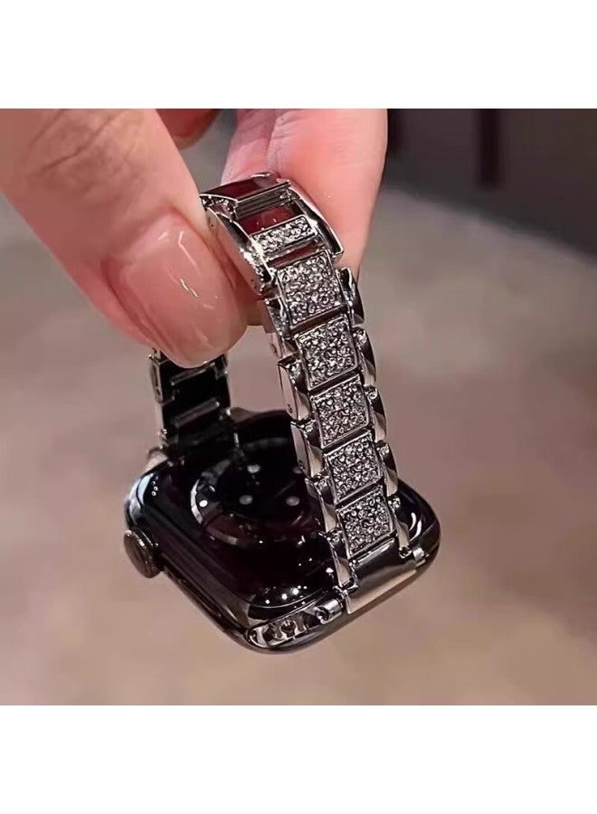 Chensong سوار ساعة جديد سماوي نجمي لـ Huawei Watch Fit 3/Fit 4/4 Pro، سوار معصم ماسي كامل مع سلسلة معدنية عالية الجودة للنساء، فضي - Image 3
