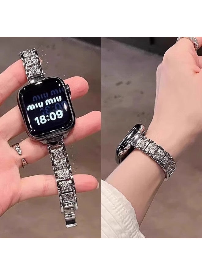 Chensong سوار ساعة جديد سماوي نجمي لـ Huawei Watch Fit 3/Fit 4/4 Pro، سوار معصم ماسي كامل مع سلسلة معدنية عالية الجودة للنساء، فضي - Image 2