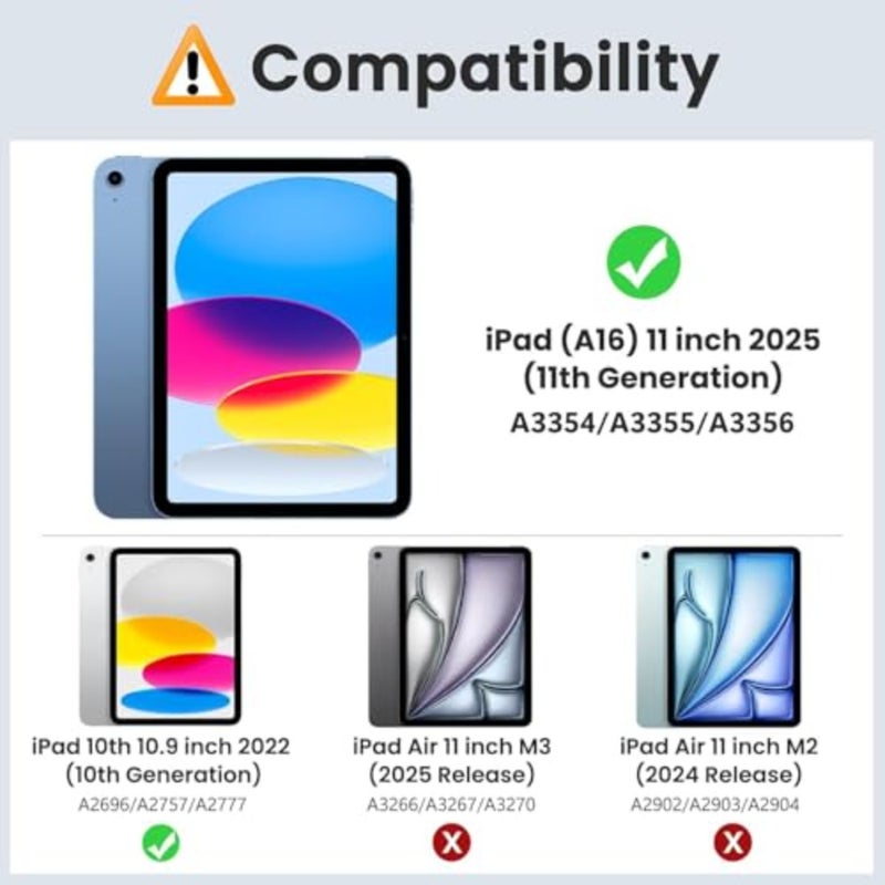 حافظة iPad شفافة شديدة التحمل للجيل 11/10 2025/2022، أزرق طاووس، مع حامل أقلام، واقي شاشة مدمج وحامل مغناطيسي متعدد الزوايا - Image 2
