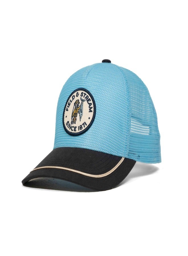 فيلد آند ستريم قبعة شبكية للرجال من Field & Stream E's Snap Back، لون E's/Caroline Blue/Navy، 5 ألواح - Image 1
