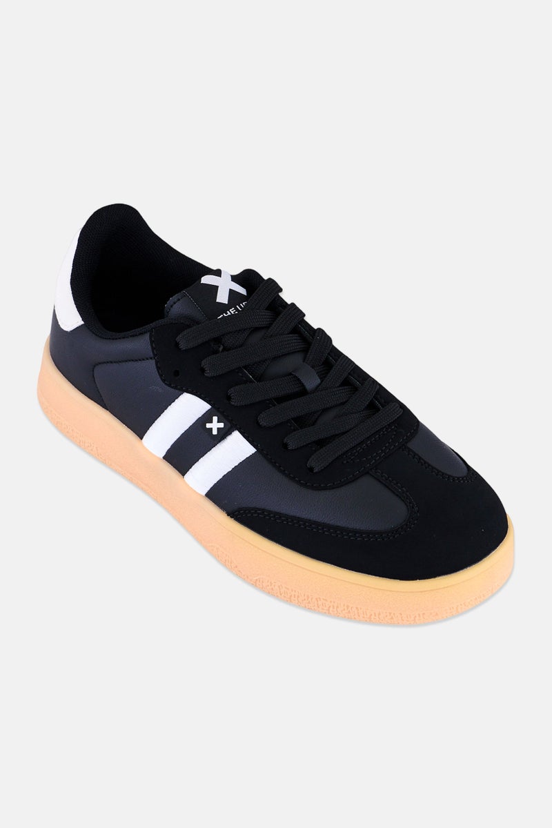 Xti Women Brand Logo Lace Up Casual Shoes, Black - Image 1