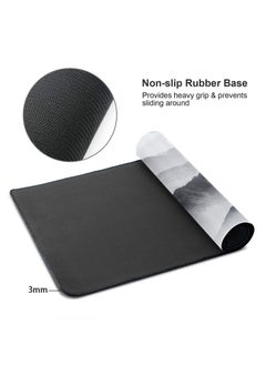 KASTWAVE Gaming Mouse Pad Black and White Plum Bossom Cherry Blossom, Extended Large Mouse Mat Desk Pad, Stitched Edges Mousepad, Long Non-Slip Rubber Base Mice Pad (31.5x11.8x0.12 Inch, A4)  - Image 3