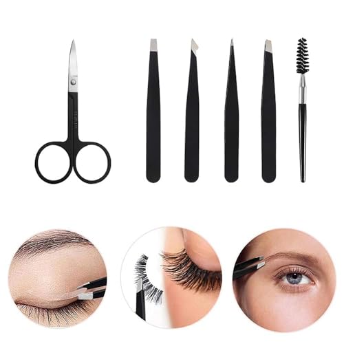 SPAREQUE 6PCS Professional Eyebrow Tweezers Set for Women and Men, Premium Stainless Steel Tweezer Kit, Best Tweezers Precision for Ingrown Hair, Facial Hair, Eyebrows Plucking - Image 5