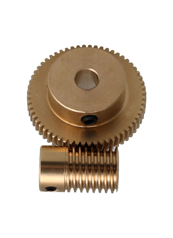 Generic 0.5 Modulus Brass Worm Gear Shaft Set 1:60 Reduction Ratio  - Image 2