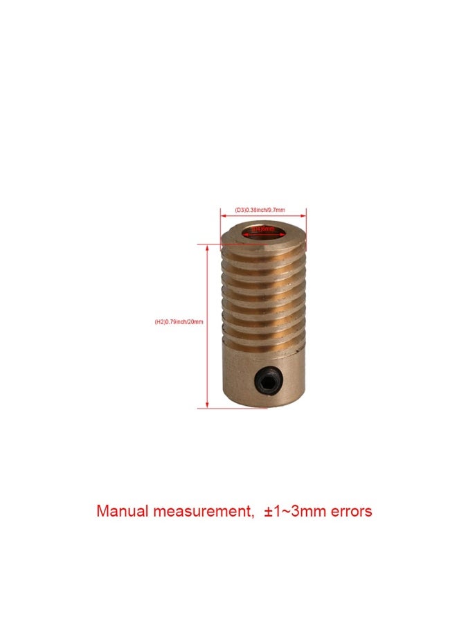 Generic 0.5 Modulus Brass Worm Gear Shaft Set 1:60 Reduction Ratio  - Image 4