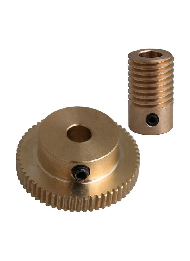 Generic 0.5 Modulus Brass Worm Gear Shaft Set 1:60 Reduction Ratio  - Image 1