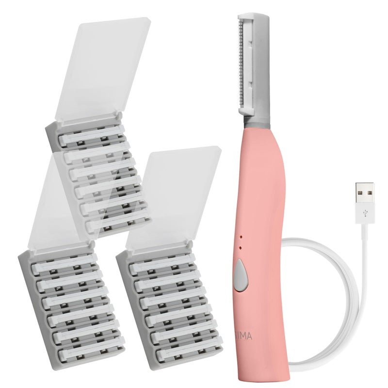 SPA SCIENCES - SIMA Patented Dermaplane Razor for Women Face – Painless 2-in-1 Facial Exfoliation & Peach Fuzz Hair Removal – Anti-Aging – 3 Speeds – Rechargeable – 19 Weeks Treatment - Image 5