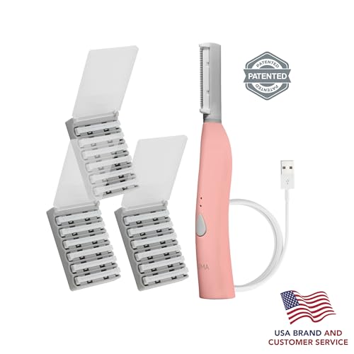 SPA SCIENCES - SIMA Patented Dermaplane Razor for Women Face – Painless 2-in-1 Facial Exfoliation & Peach Fuzz Hair Removal – Anti-Aging – 3 Speeds – Rechargeable – 19 Weeks Treatment - Image 2