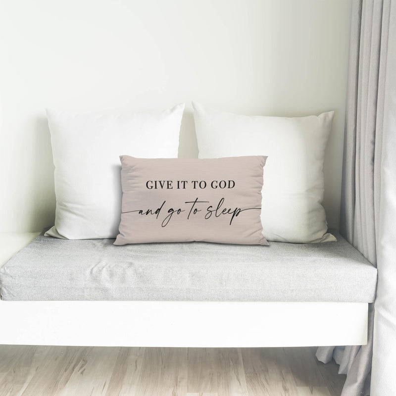 Knibeo Give It to God and Go to Sleep  Decorative Corduroy Pillows Cover for Bed Corduroy Pillows Cover for Bed 12x20 Inch Pillow Case Decorative Corduroy Pillows Cover for Room(Tawny 12"" x 20"") - Image 3