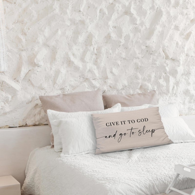 Knibeo Give It to God and Go to Sleep  Decorative Corduroy Pillows Cover for Bed Corduroy Pillows Cover for Bed 12x20 Inch Pillow Case Decorative Corduroy Pillows Cover for Room(Tawny 12"" x 20"") - Image 5
