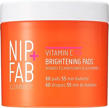 NIP+FAB Nip Fab Vitamin C Fix Brightening Pads for Face Facial Pad with AntiAging Pomegranate and Coffee Seed Extract to Brighten Even Tone Skin 60 Pads 80 ml - Image 1