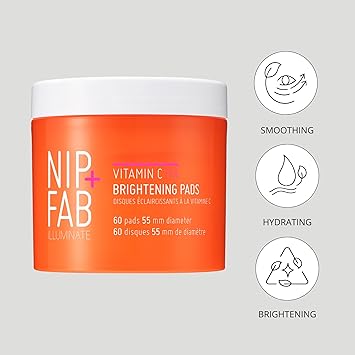 NIP+FAB Nip Fab Vitamin C Fix Brightening Pads for Face Facial Pad with AntiAging Pomegranate and Coffee Seed Extract to Brighten Even Tone Skin 60 Pads 80 ml - Image 4