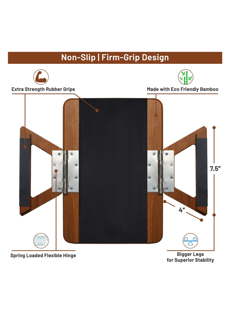 Generic Home Bamboo Trayble Couch Arm Table, Clip On Tray Sofa Table for Couches. Sofa Arm Tray, Armchair Table for TV Dinners, Remotes, Drinks and Snacks - 13.75 x 9.5inch, Brown  - Image 5