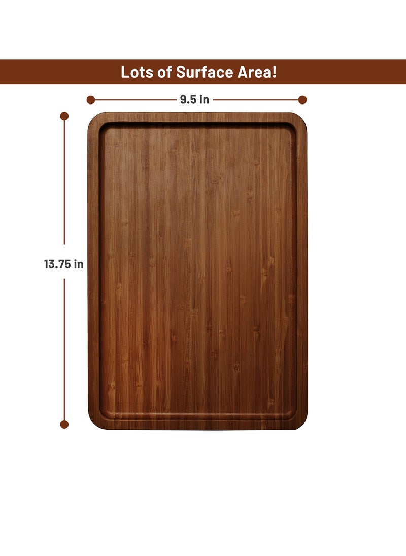 Generic Home Bamboo Trayble Couch Arm Table, Clip On Tray Sofa Table for Couches. Sofa Arm Tray, Armchair Table for TV Dinners, Remotes, Drinks and Snacks - 13.75 x 9.5inch, Brown  - Image 2