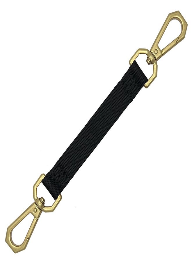 Della Stella Heavy Duty Double Ended Collar Backup Clip for Dog Harnesses, Lockable Safety Clip for Prong Collar with Gentle Nylon Webbing - Image 1