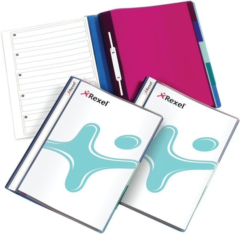 Rexel A4 Five Part File with Colour Coded Tabs, 100 Sheet Capacity - Clear - Image 2
