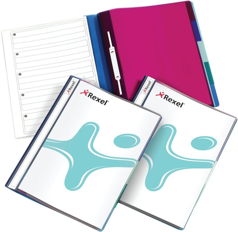 Rexel A4 Five Part File with Colour Coded Tabs, 100 Sheet Capacity - Clear - Image 1