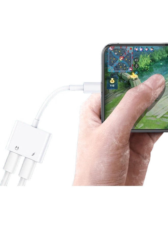 Bkayp Two-In Audio Adapter For Apple Earphones, Compatible With Iphone 14 Pro 13/12 Xr [Dual Lightning Charging, Music, And Calls All-In - Image 1
