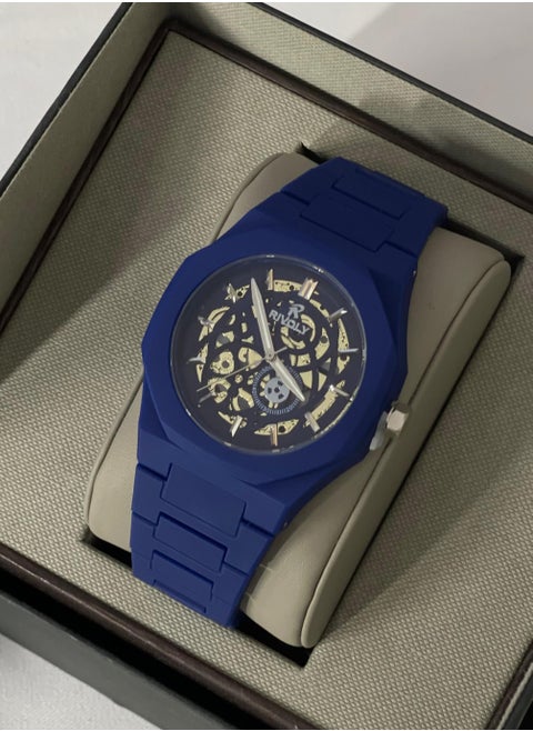 Modern men's watch made of carbon fiber, waterproof, with a high-quality Japanese movement.