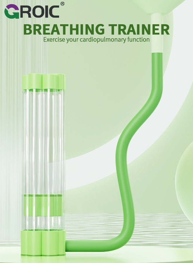 GROIC Breathing Exercise Device for Lungs, Dumbbell Breathing Trainer, Abdominal Muscle Trainer, Deep Breathing Trainer for Lung Capacity Exercise, Facial Muscle Natural Lung Trainer (100g, Green) - Image 2