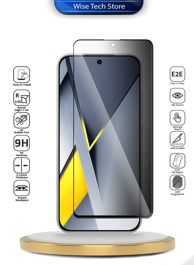 دبليو تيك واقي شاشة زجاجي مقسّى كامل بكامل الغراء لسلسلة شاومي بوكو F8 ألترا 5G 2025 الفاخرة - شفاف/أسود (MSGECP) - Image 2