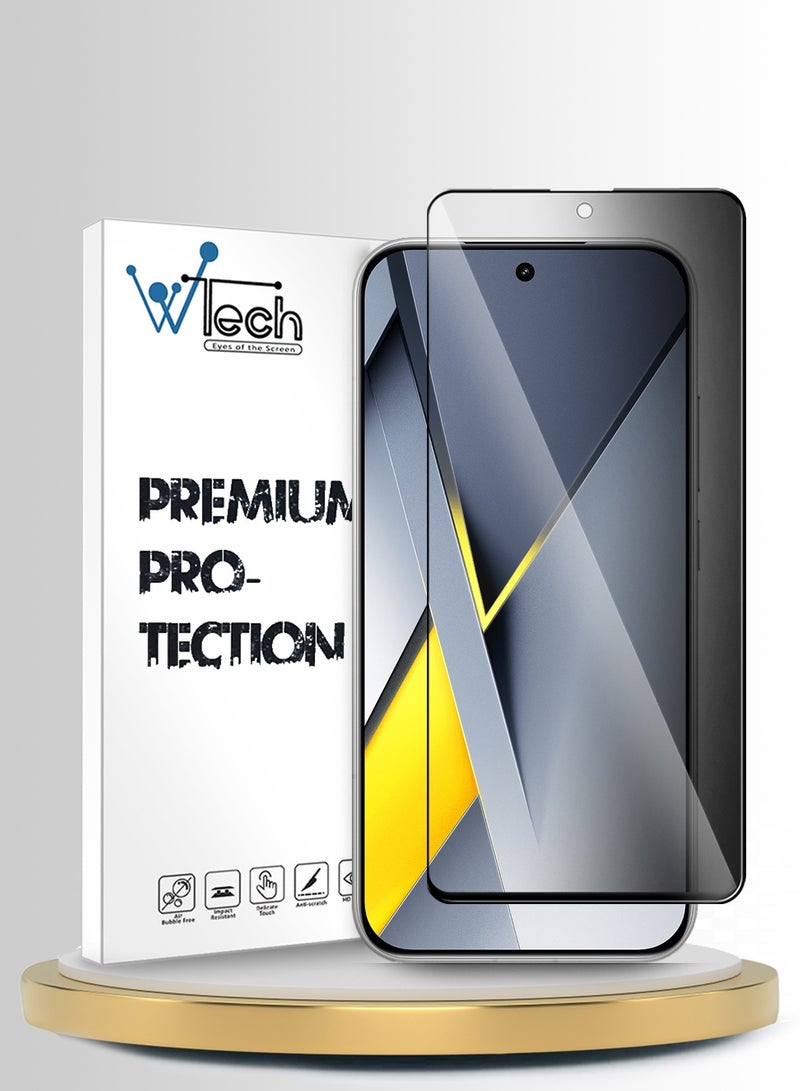 دبليو تيك واقي شاشة زجاجي مقسّى كامل بكامل الغراء لسلسلة شاومي بوكو F8 ألترا 5G 2025 الفاخرة - شفاف/أسود (MSGECP) - Image 1