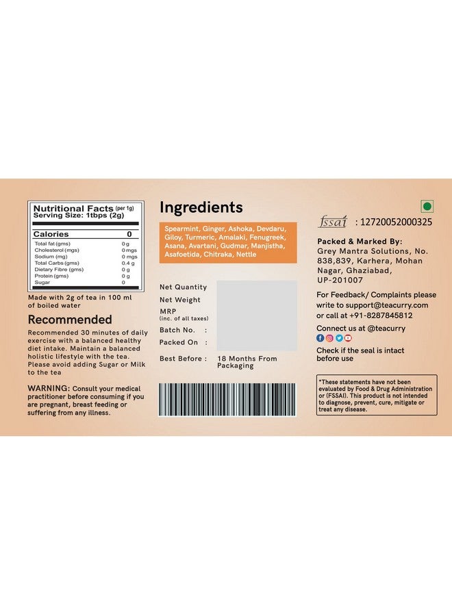 TEACURRY Facial Hair Removal Chai Tea(1 Month Pack|100 Grams + Infuser)-Helps With Facial Hair Removal And Unwanted Hair Removal - Image 5