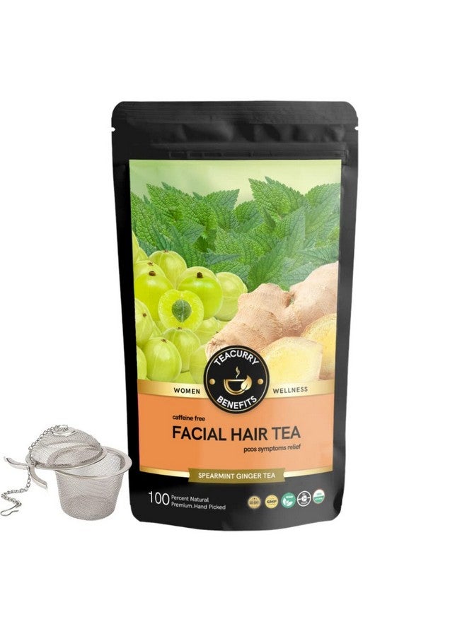 TEACURRY Facial Hair Removal Chai Tea(1 Month Pack|100 Grams + Infuser)-Helps With Facial Hair Removal And Unwanted Hair Removal - Image 1
